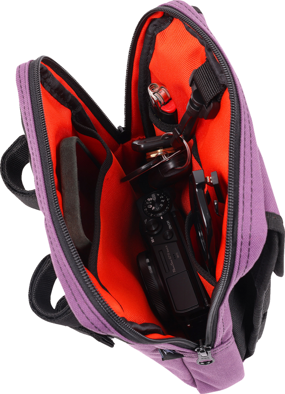 Thrashin Supply Purple Motorcycle Handlebar Storage Bag Slim for Harley THB-0033
