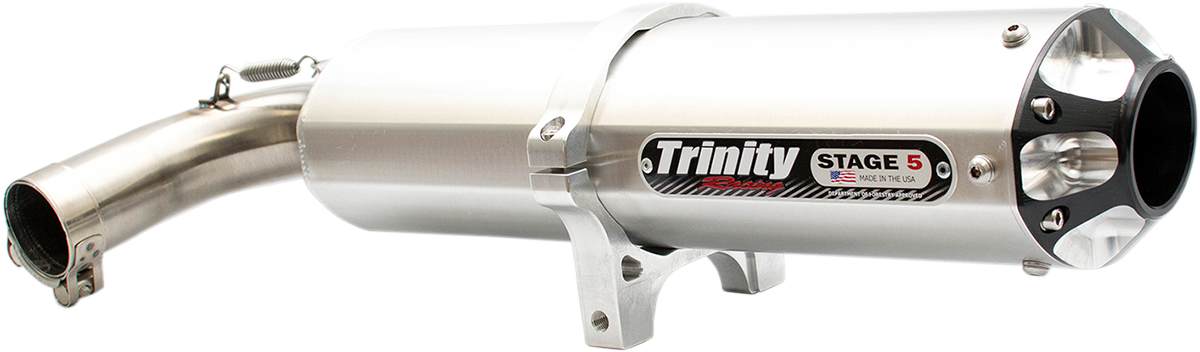 Trinity Racing Silver Single Canister Stage 5 Muffler 2016-2023 Yamaha YXZ 1000R