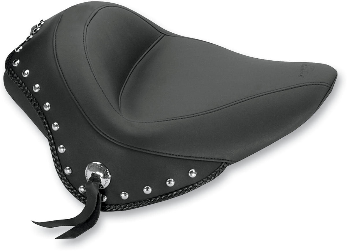 Mustang Wide Vintage Studded Solo Seat fits 2011-2017 Harley Softail FLS FXS