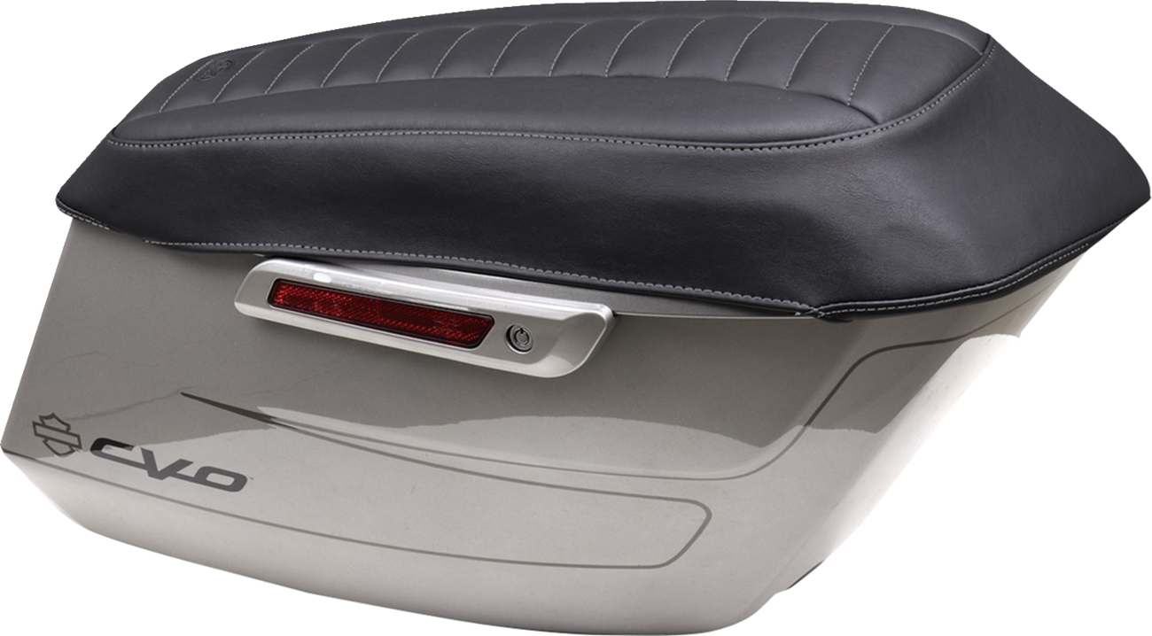 Mustang Deluxe Gray Stitch Saddlebag Lid Covers for 2023-2024 Harley Touring