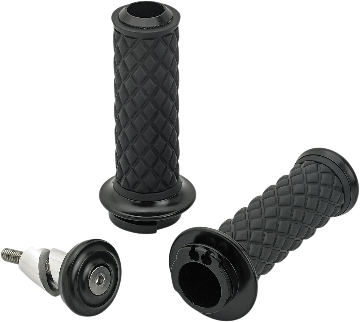Biltwell Alumicore Black Dual Cable 1" Handlebar Hand Grips for Harley Davidson