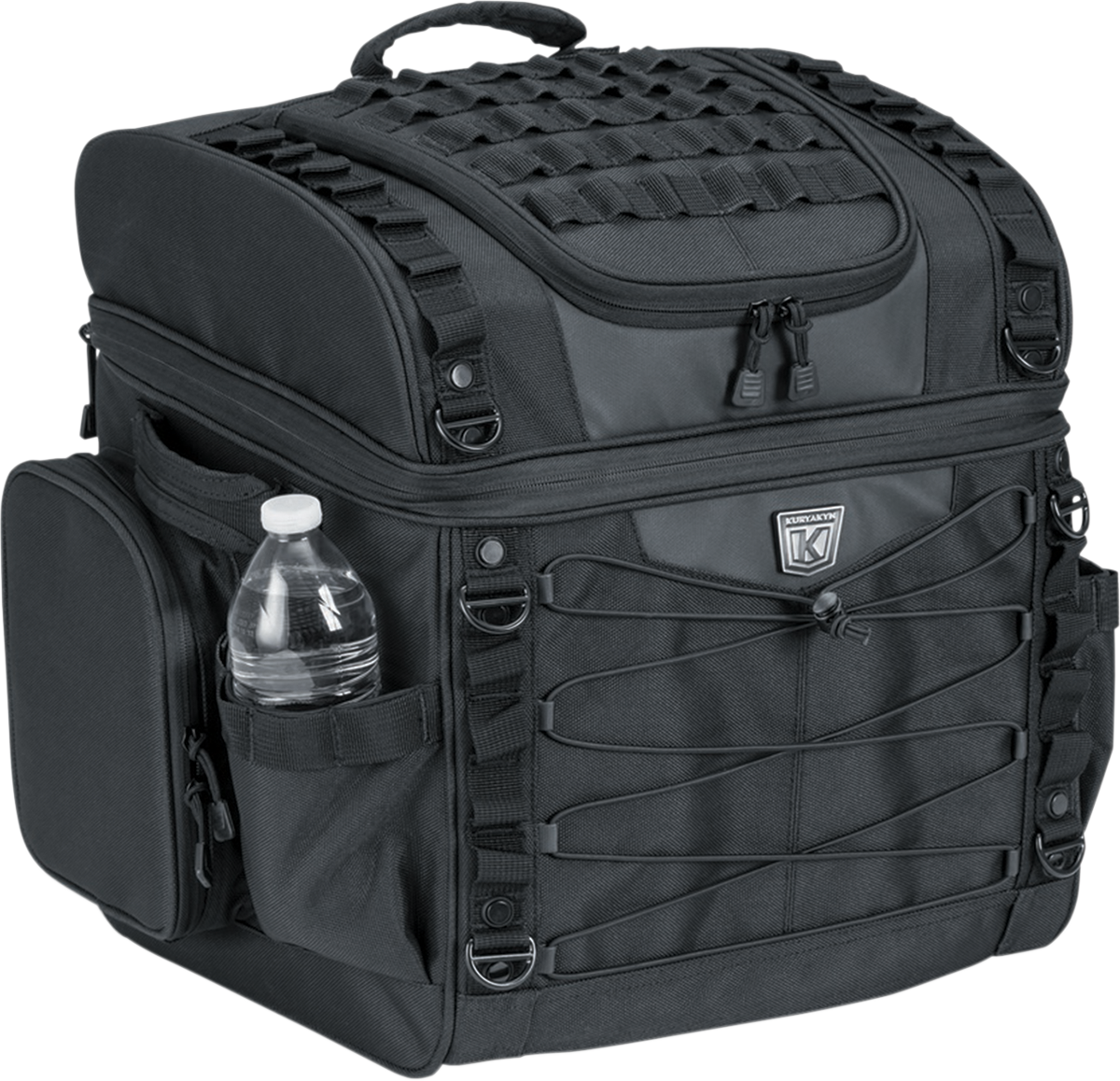 Kuryakyn 5285 Textile Black Momentum Vagabong Seat Rack Bag for Harley Davidson