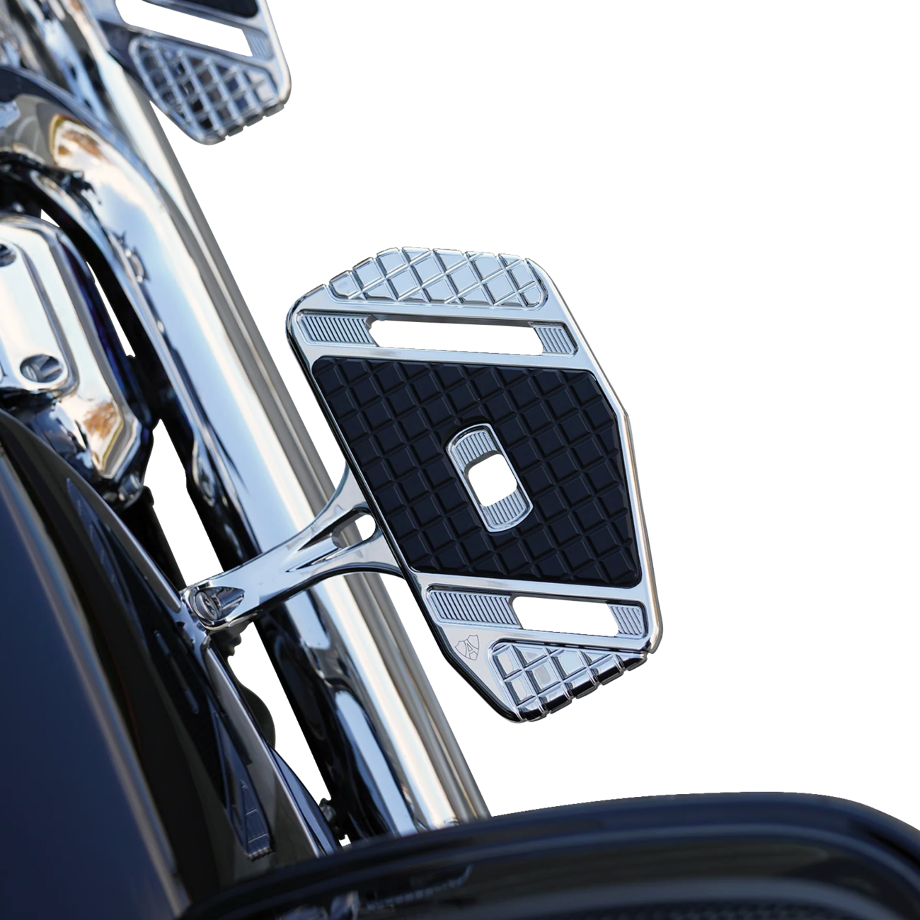Arlen Ness Forged Chrome Passenger Floorboard Mounts for 1993-23 Harley Touring