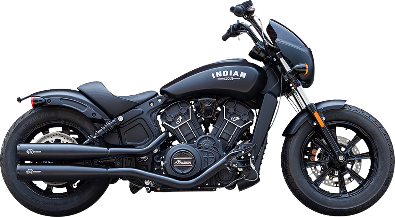 S&S Grand National Black Slip On Mufflers fits 2015-23 Indian Scout Bobber Sixty