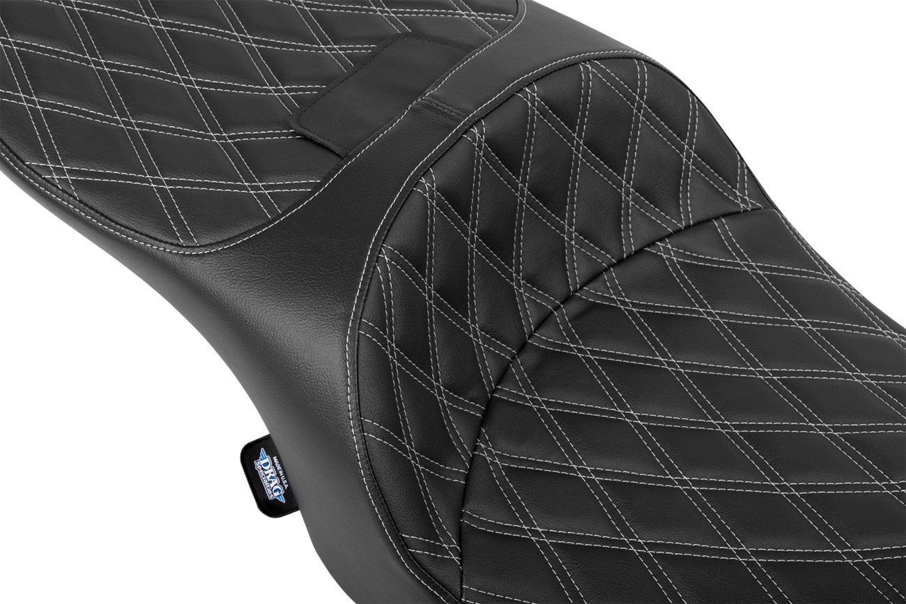 Drag Specialties Freedom Forward Silver Diamond Seat for 2023-25 Harley Touring