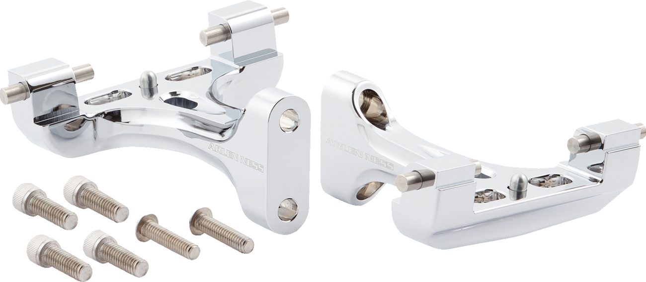 Arlen Ness Forged Chrome Passenger Floorboard Mounts for 1993-23 Harley Touring