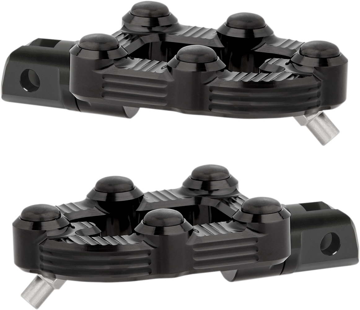 Arlen Ness Black MX Billet Aluminum Rubber Driver Footpegs for Harley Indian