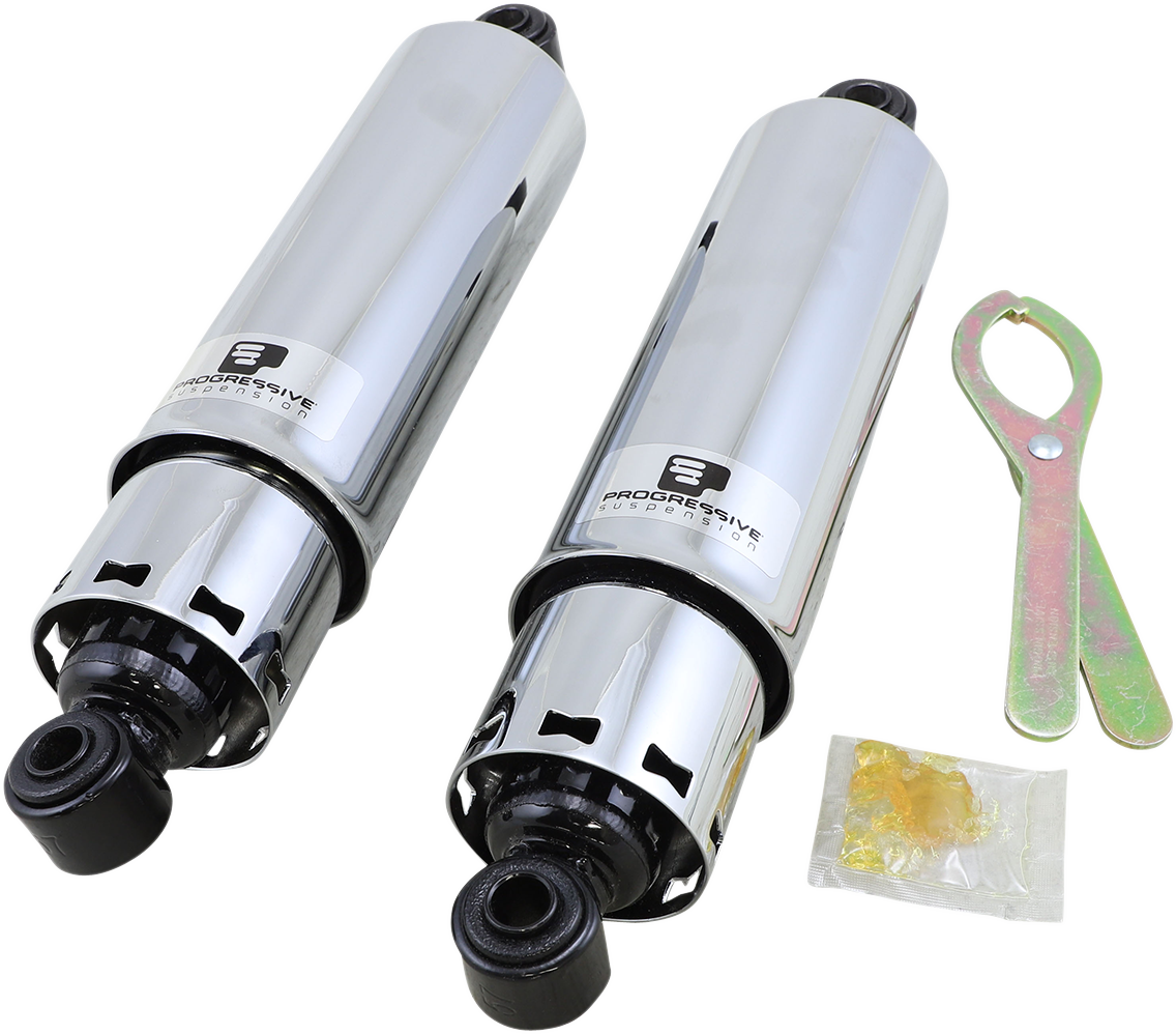 Progressive 412 Standard Rear Covered Shocks 1973-1986 Harley Softail Touring