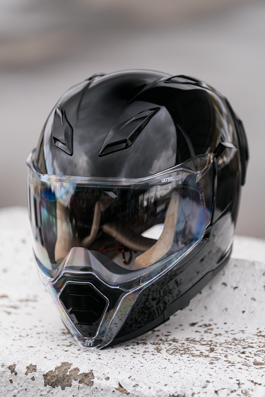 Icon Ultraflite Solid Gloss Black MIPS Full Face Unisex Adult Motorcycle Helmet