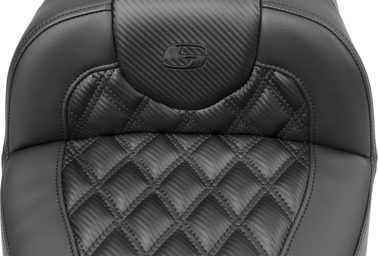 Saddlemen Roadsofa Black Lattice Extended Gel Seat for 2023-2025 Harley Touring