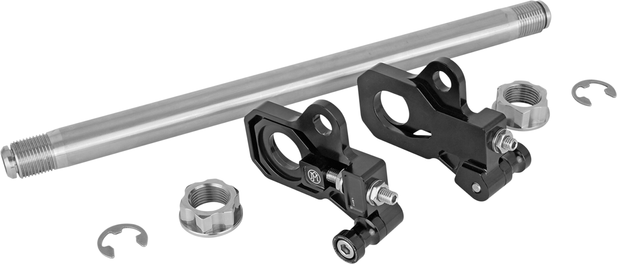 Performance Machine Black Rear Axle Adjuster Kit 2009-2023 Harley Touring Models