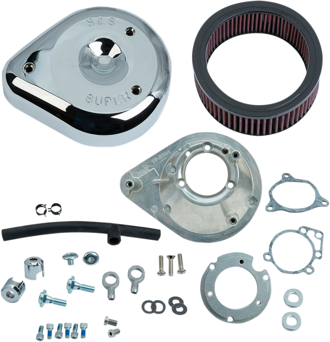 S&S Chrome Teardrop Air Cleaner Filter Kit 08-17 Harley Touring Softail FXSB FLS