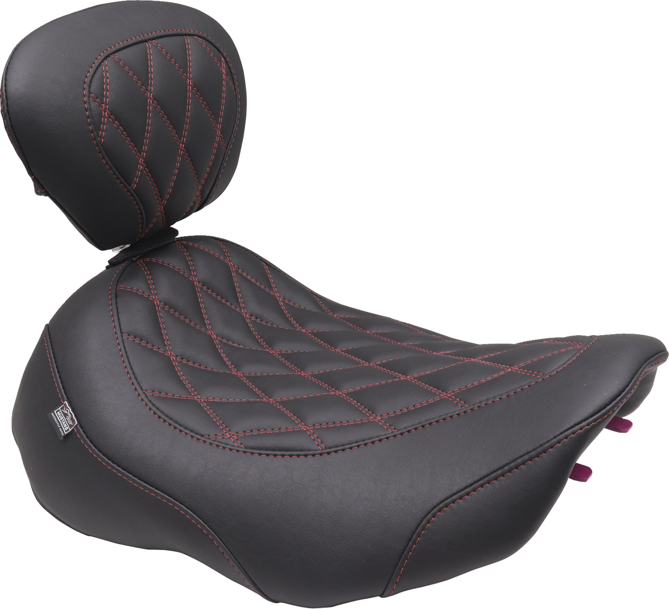 Mustang Wide Tripper Red Diamond Solo Seat & Backrest 2023-2025 Harley Touring