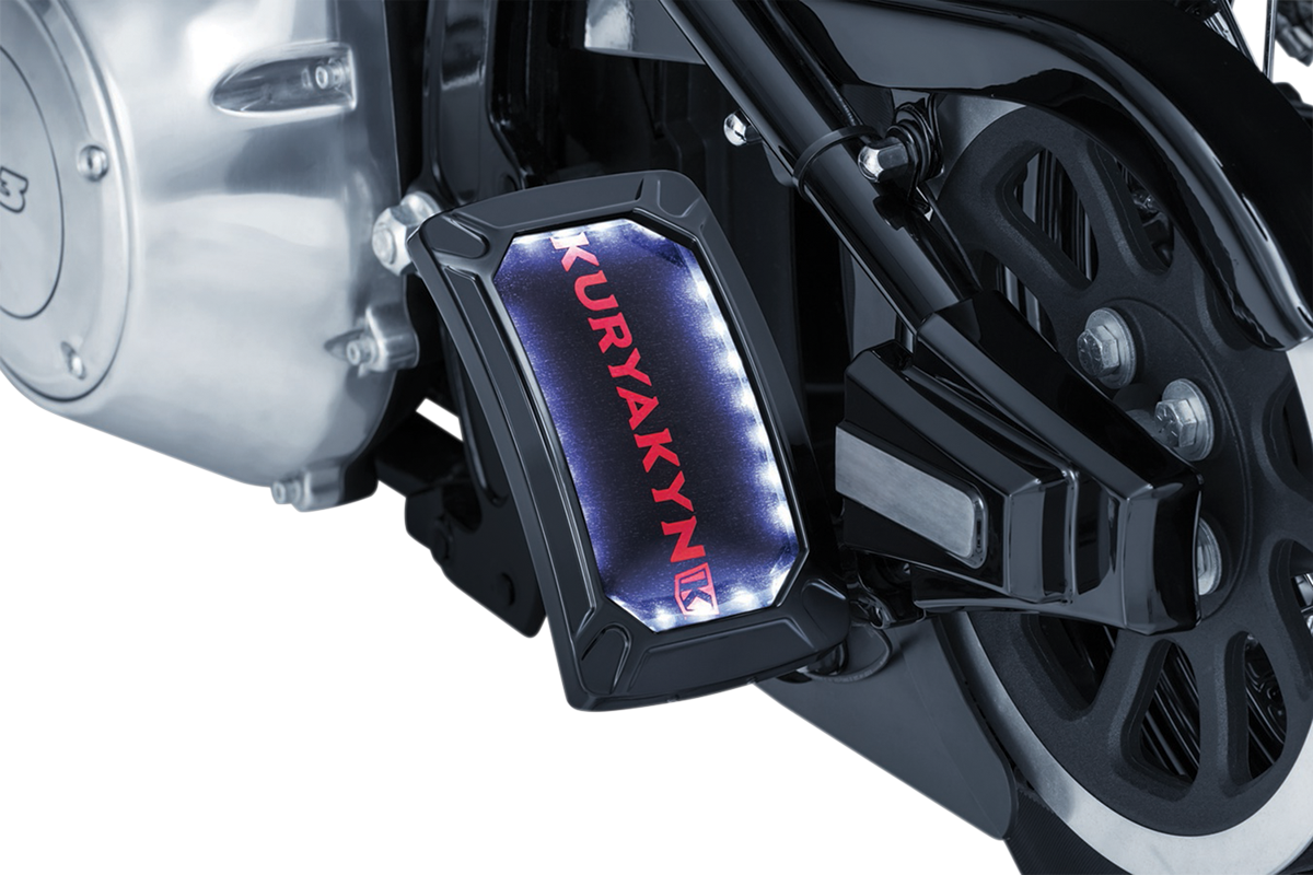 Kuryakyn 3191 Black Nova LED Vertical Side Mount Universal License Plate Holder