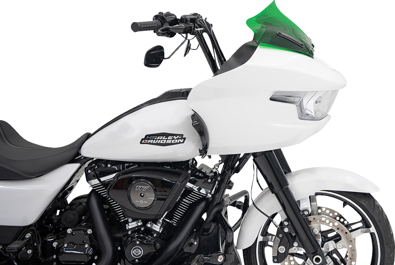 Klock Werks Kolor Flare 10" Green Windshield for 2023-25 Harley Road Glide FLTR