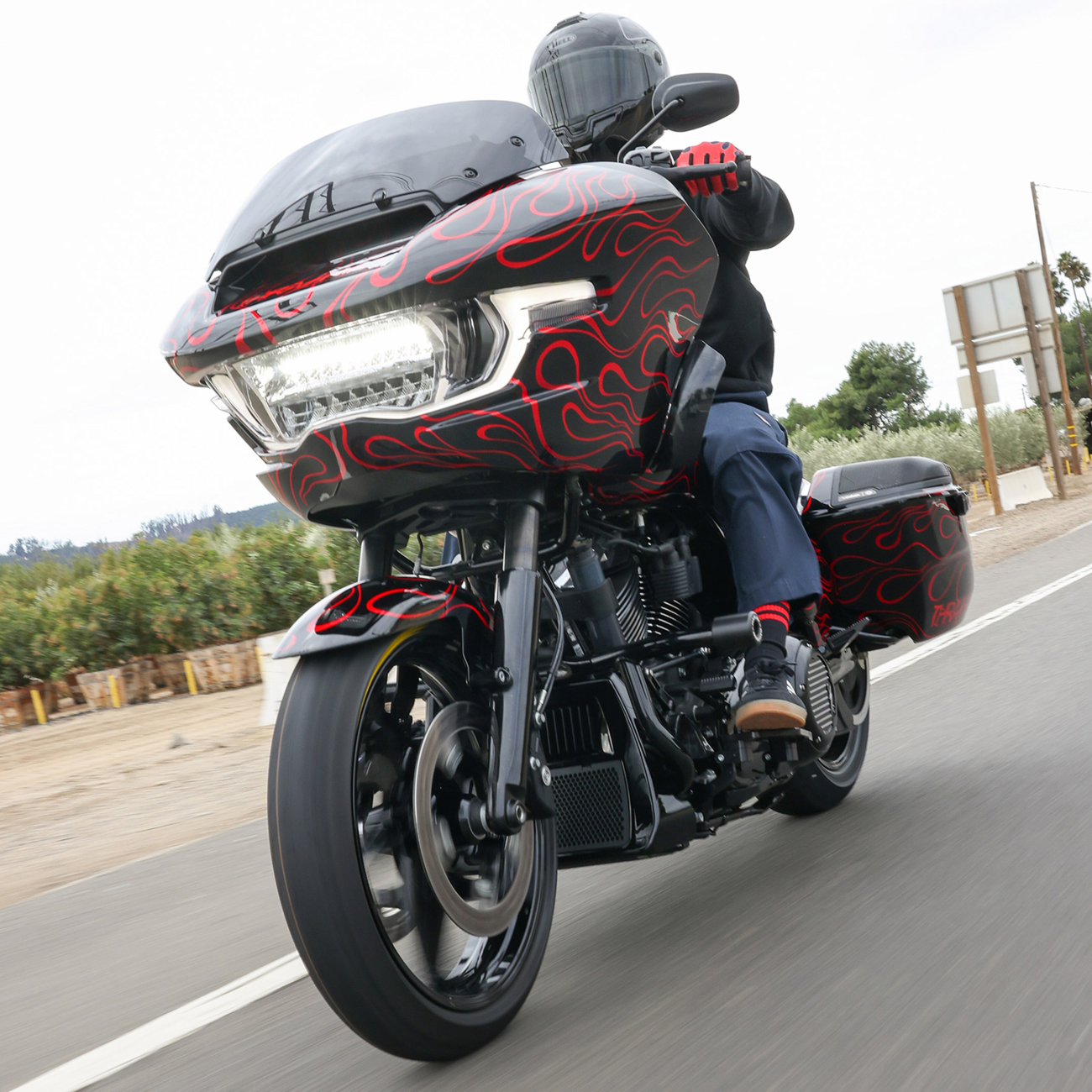 Thrashin Supply Black Bottom Triple Tree for 2024 Harley Road Glide FLTRX