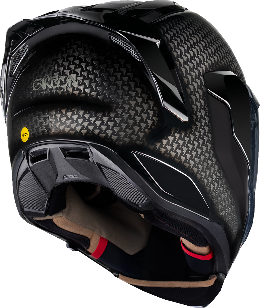 Icon Ultraflite Black Carbon Fiber Full Face MIPS Unisex Adult Motorcycle Helmet