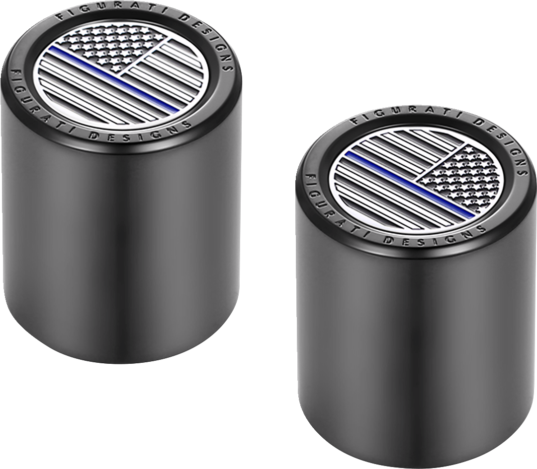 Figurati Blue Line USA Flag Short Magnetic Docking Hardware Covers for Harley