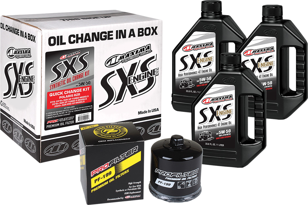 Maxima Synthetic Quick Change Oil Kit 2019-2021 Polaris RZR Turbo Models