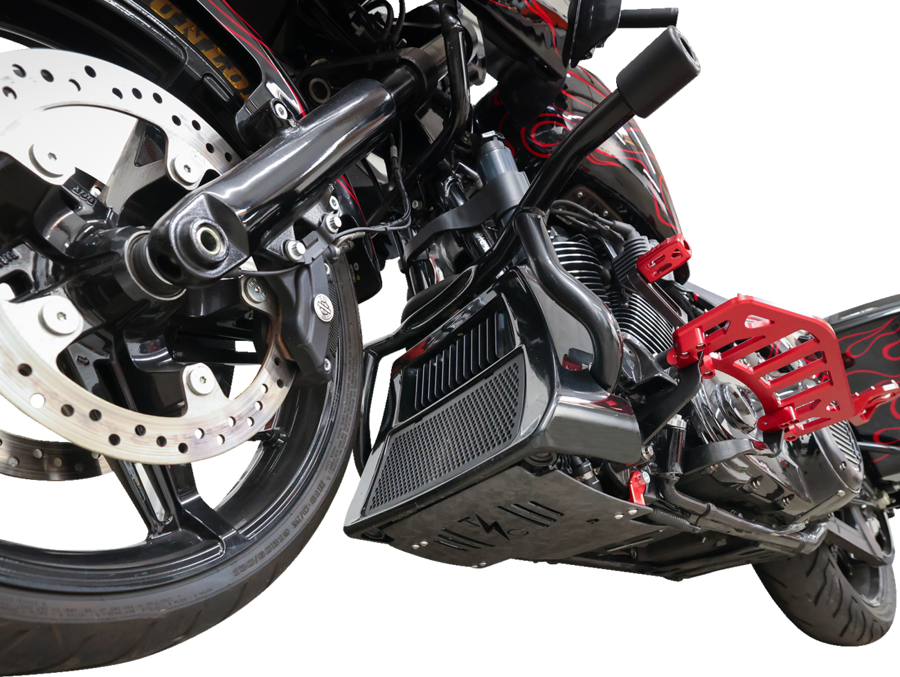 Thrashin Carbon Fiber Forged Red Skid Plate fits 2023-2025 Harley Touring FLTR