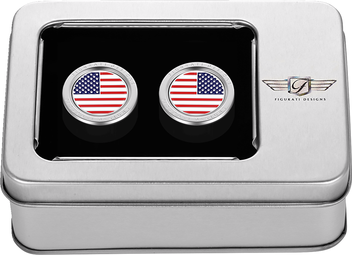 Figurati Designs American Flag Docking Hardware Covers for Harley Davidson