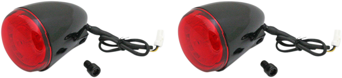 Custom Dynamics Black Red Lens Rear LED Turn Signal Kit 2014-2023 Indian Chief