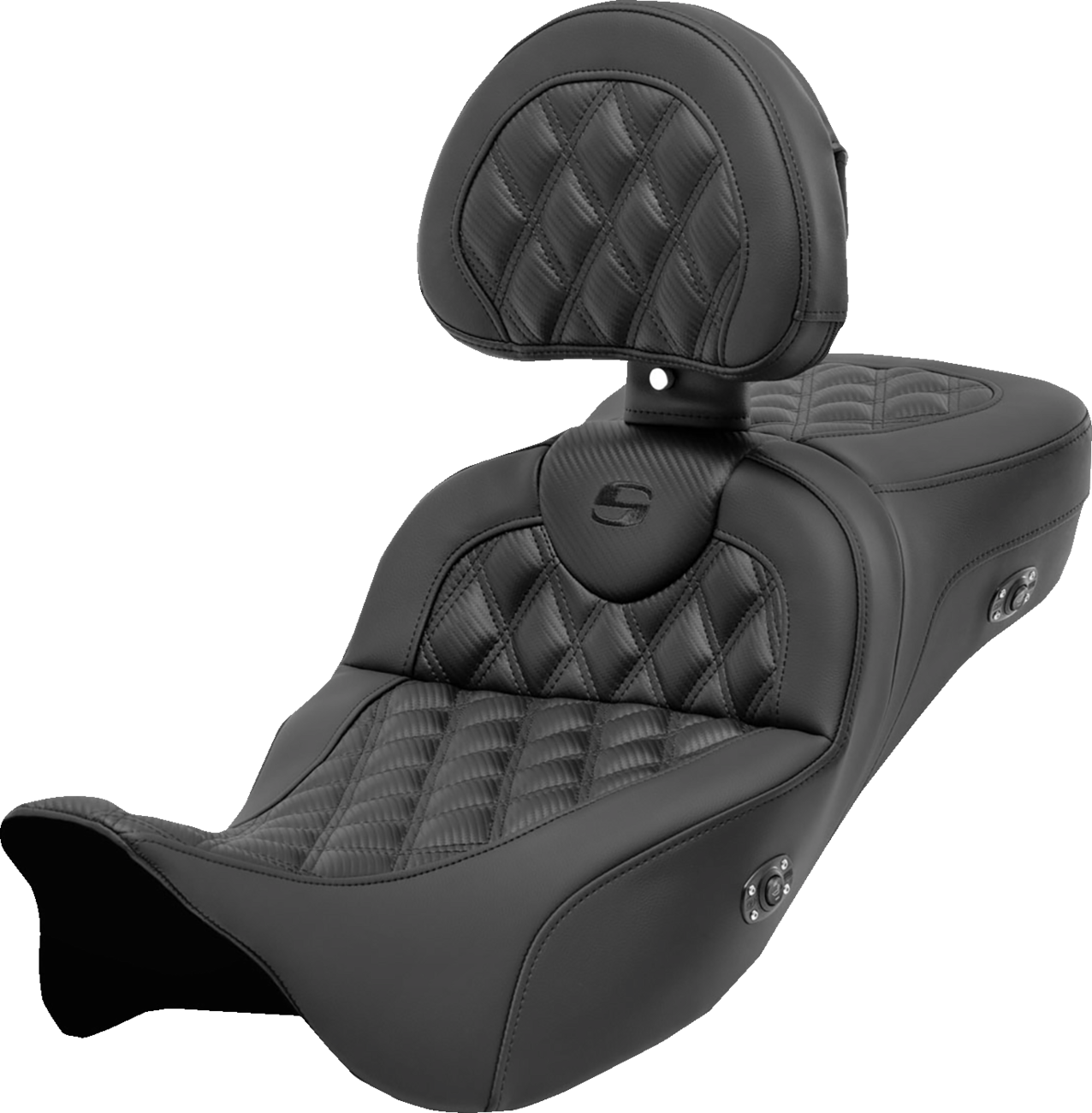 Saddlemen Roadsofa Lattice Heated Extended Seat & Backrest 08-24 Harley Touring