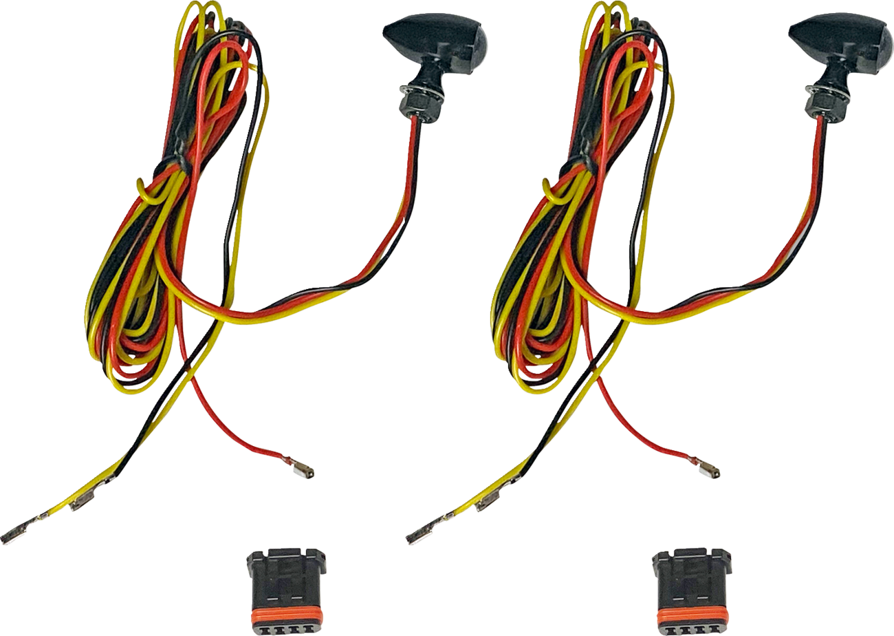 Custom Dynamics Micro Bullet Black Universal Front LED Motorcycle Turn Signals