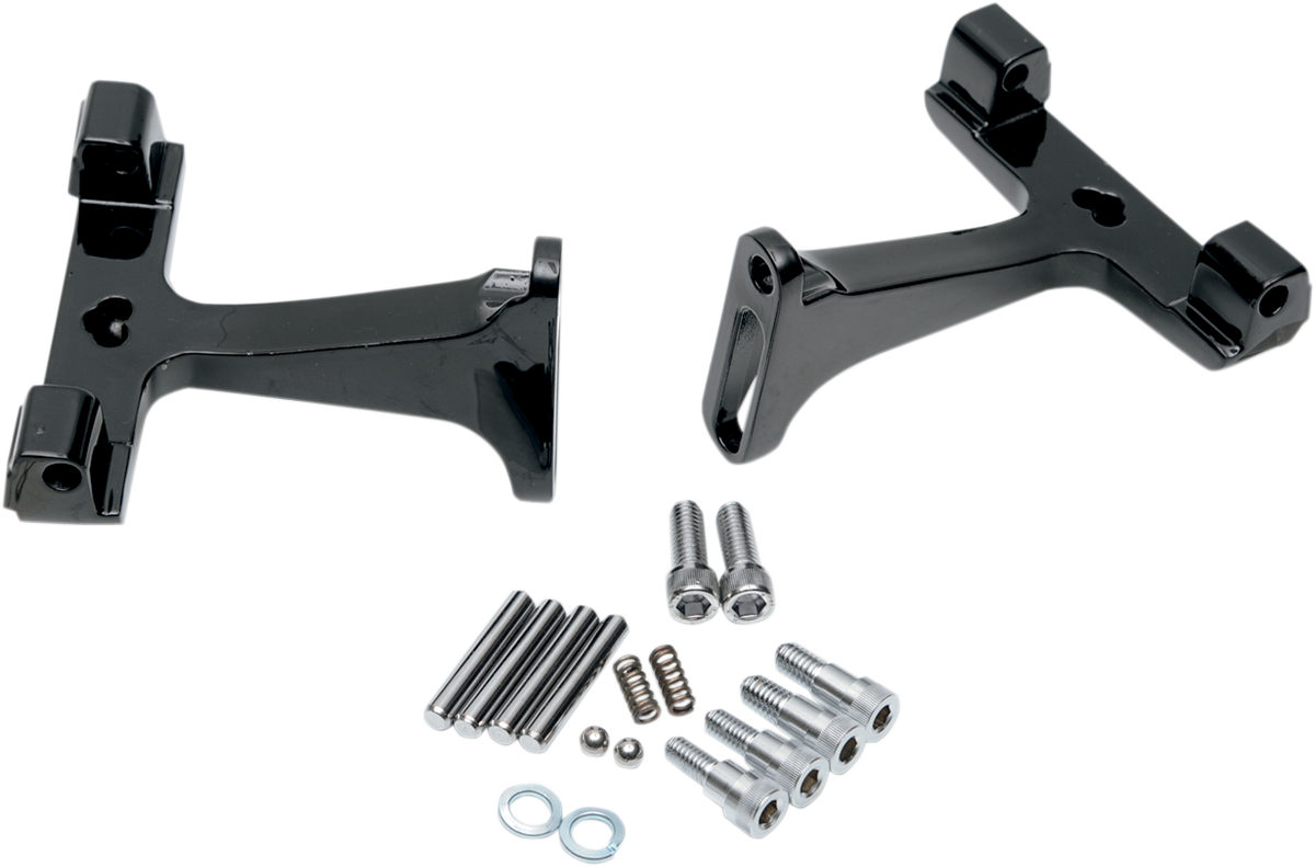 Drag Specialties Black Passenger Floorboard Mounts fits 1993-2023 Harley Touring