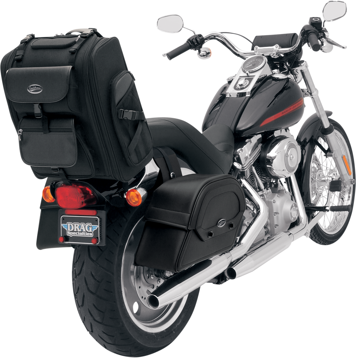Saddlemen Universal Motorcycle Leather Zipper Sissy Backrest Bar Bag Harley