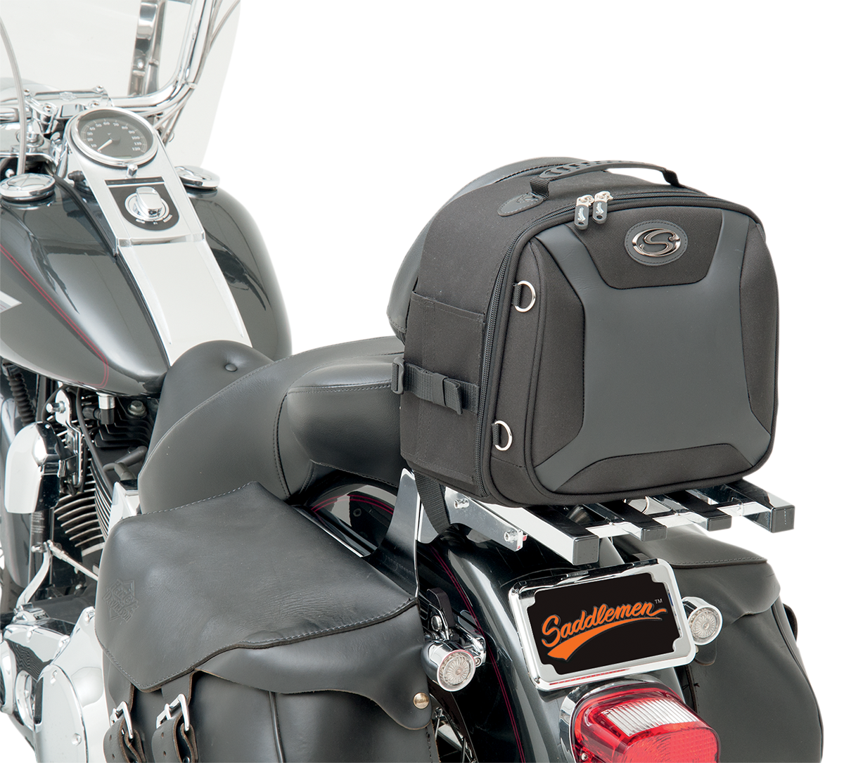 Saddlemen Textile FTB1000 Motorcycle Sissy Bar Luggage Bag for Harley Davidson