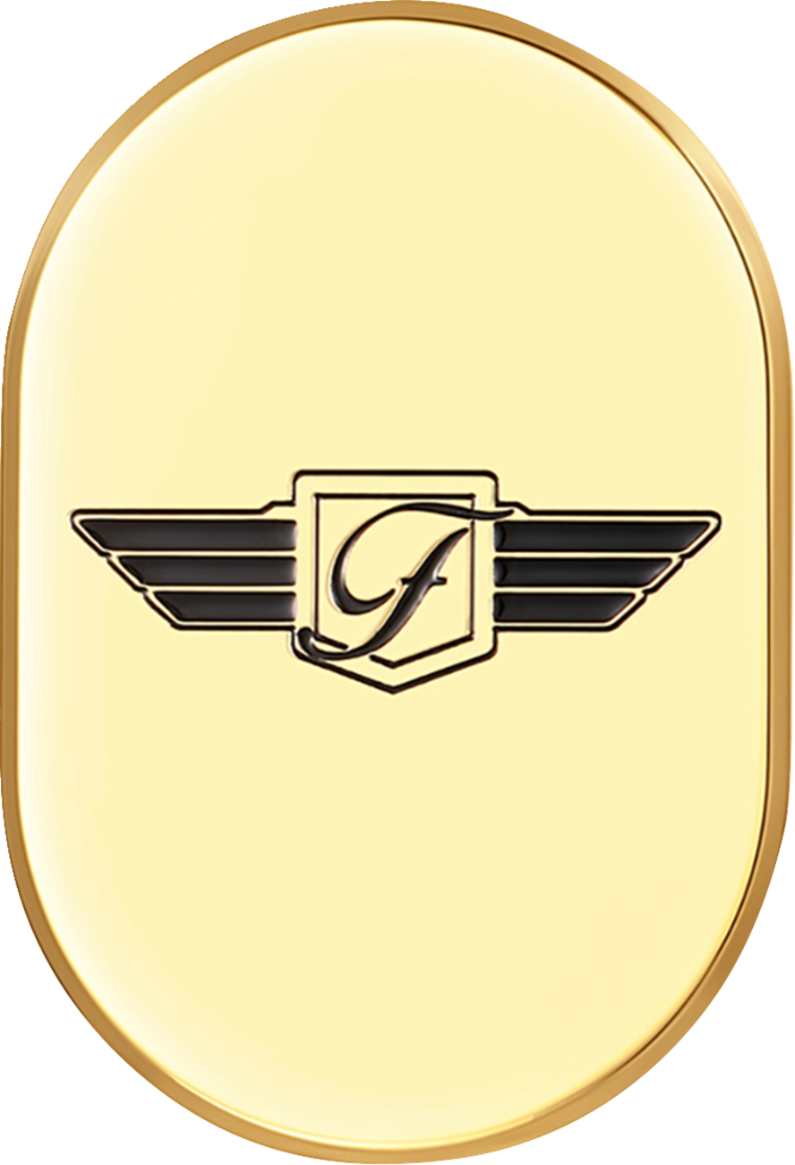 Figurati Logo Left Side Antenna Hole Gold Insert 2009-2023 Harley Touring FLHX