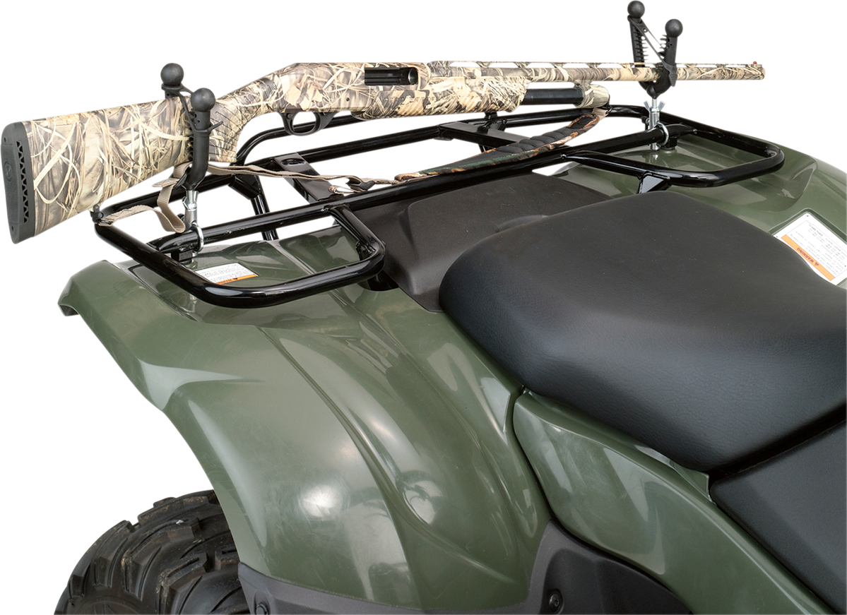 Moose Black Aluminum Rubber ATV Cargo Rail Expedition Single Gun Rack