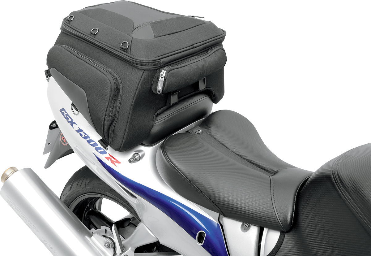 Saddlemen Black Wide Tunnel Motorcycle Biker Tail Bag for Harley Indian