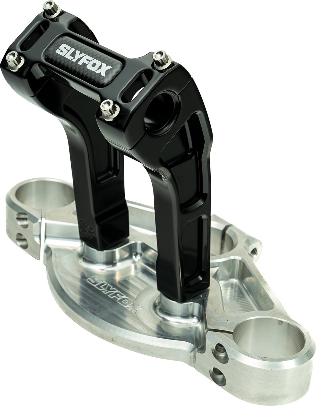 Slyfox Black 6" Pullback Riser & Top Clamp Kit for Harley Davidson 1" Handlebars