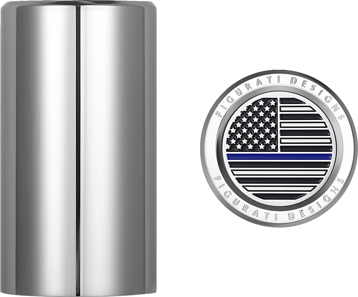 Figurati Designs Blue Line Flag Long Magnetic Docking Hardware Covers for Harley