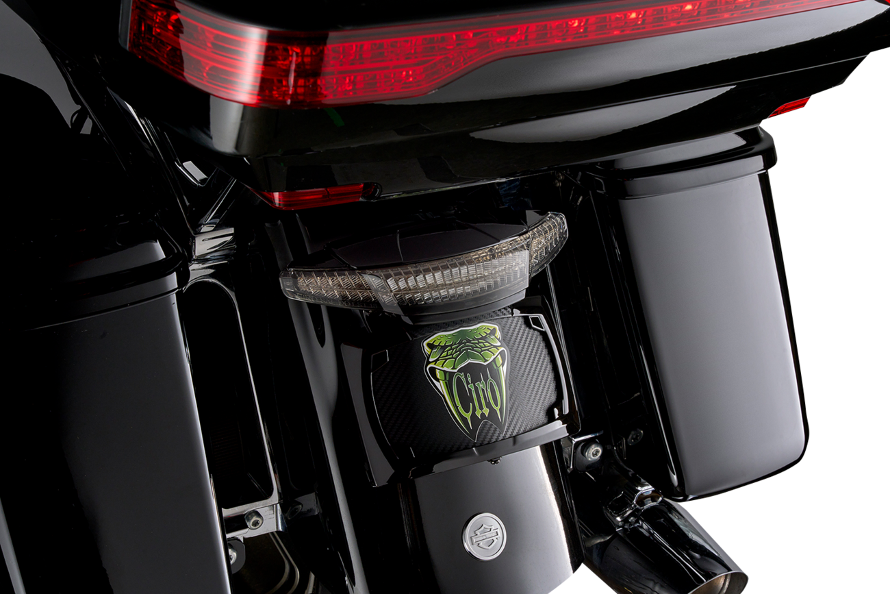 Ciro Latitude Black Tail Light & License Plate Mount for 2014-24 Harley Touring