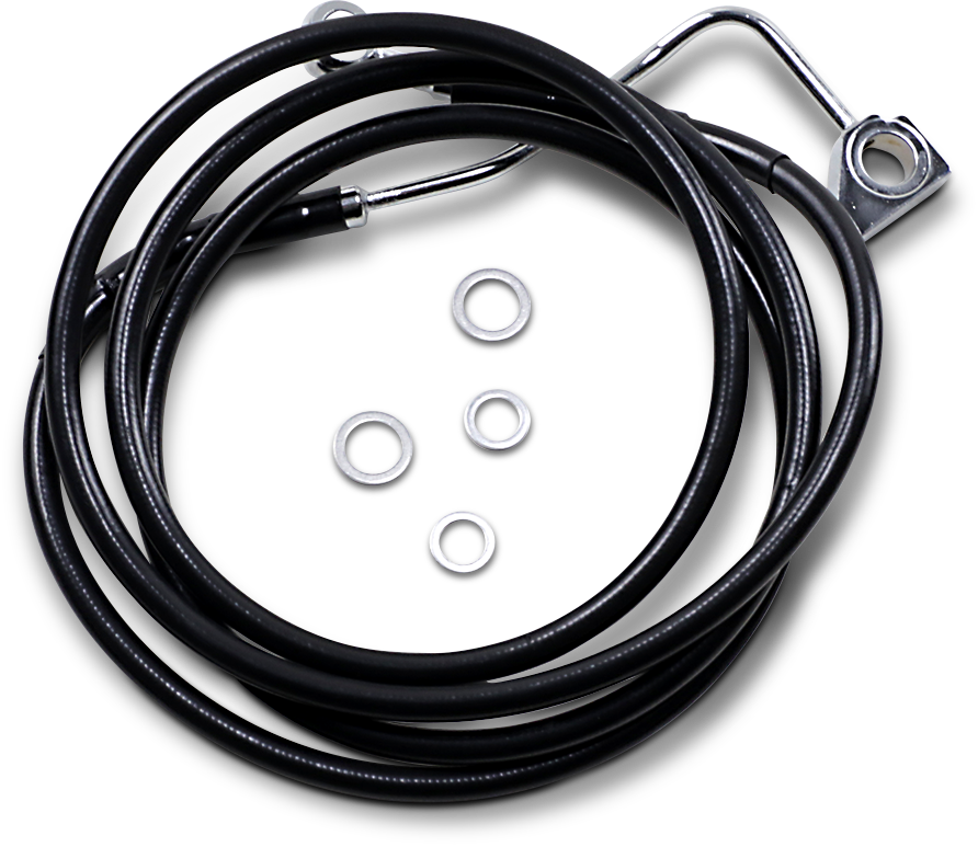 Drag Specialties Black 76-1/2" Upper Brake Line Kit for 2014-2022 Harley Touring