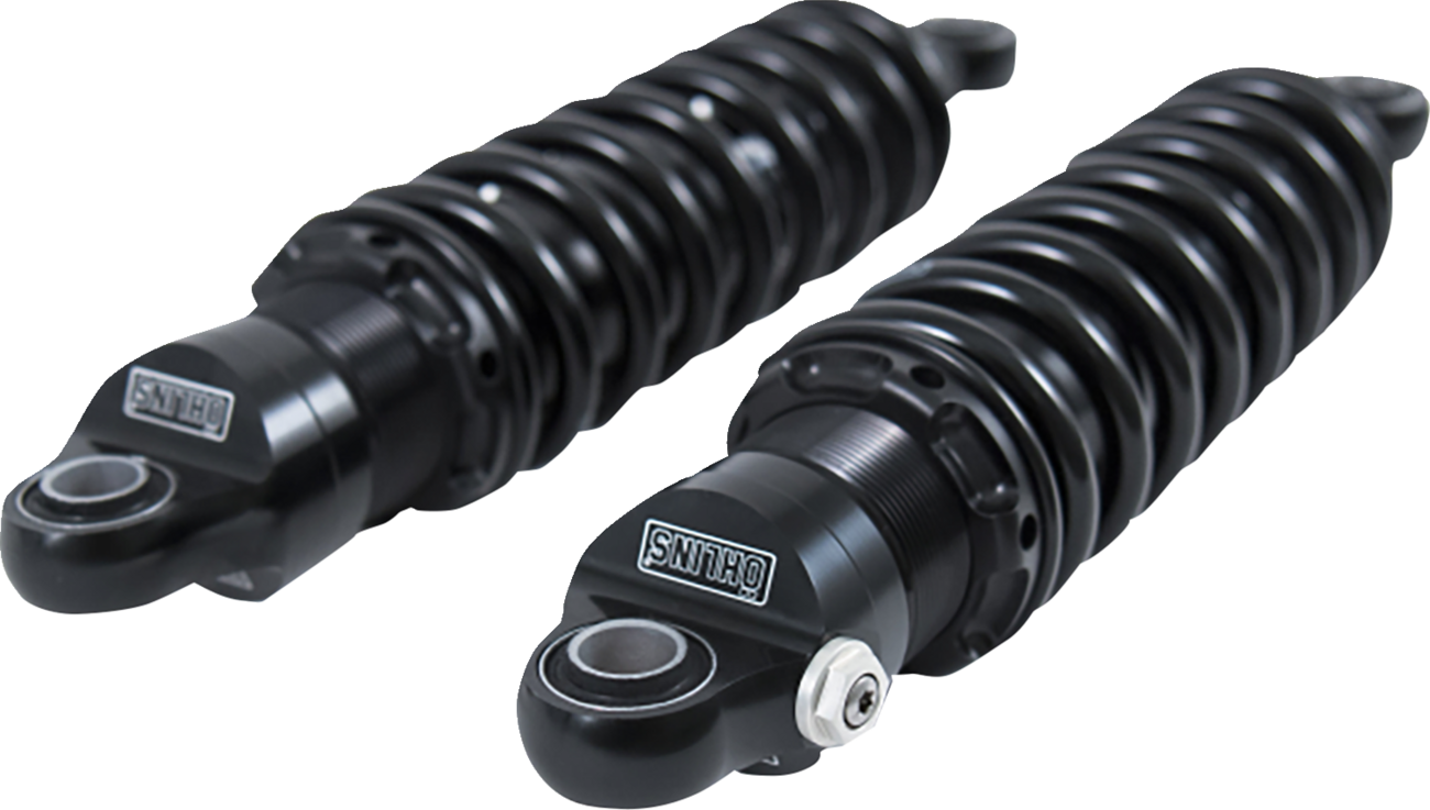 Ohlins HD 762 Twin 12" STX36D Blackline Rear Shocks for 1991-17 Harley Dyna FXD