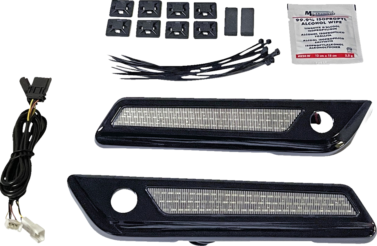 Custom Dynamics LED Black Saddlebag Latch Lights fits 2014-2023 Harley Touring