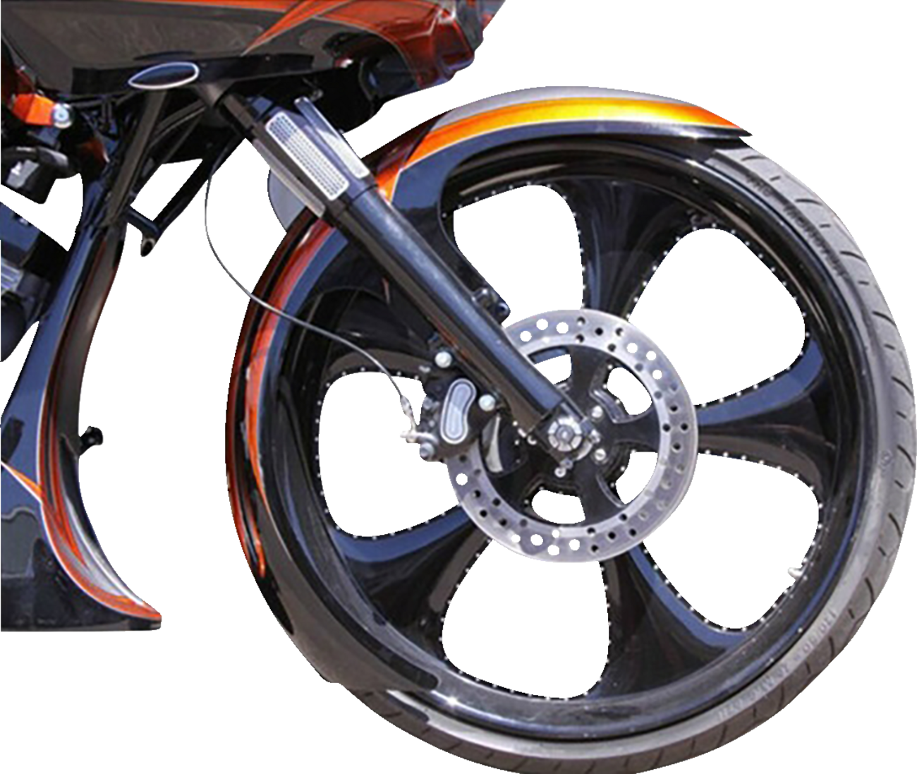 Paul Yaffe Silver DEI Steel Front Fender 1965-2013 Harley Touring FLTR 21" Wheel