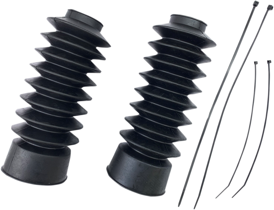 Drag Specialties 9" Black Rubber 49mm Motorcycle Fork Boots for Harley Davidson