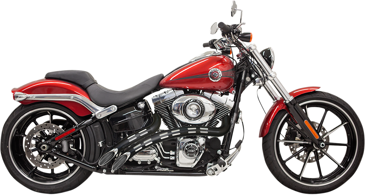 Bassani Black Chrome Radial Sweepers Exhaust 1986-2017 Harley Dyna Softail FXST