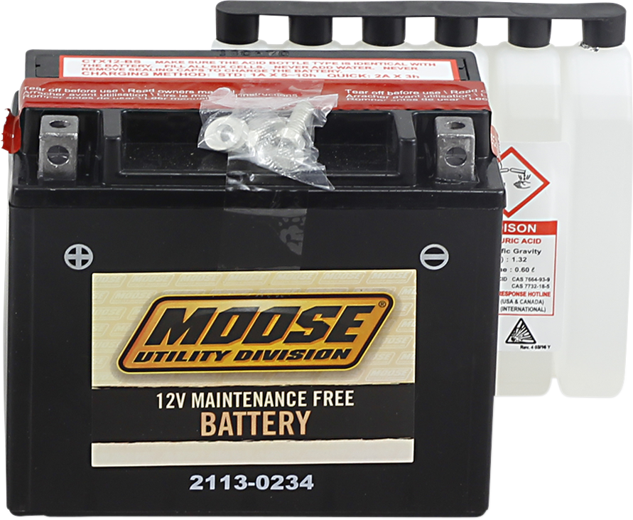 Moose YTZ12-BS Maintenance Free Battery for 85-17 Honda Can-Am Polaris Kymco