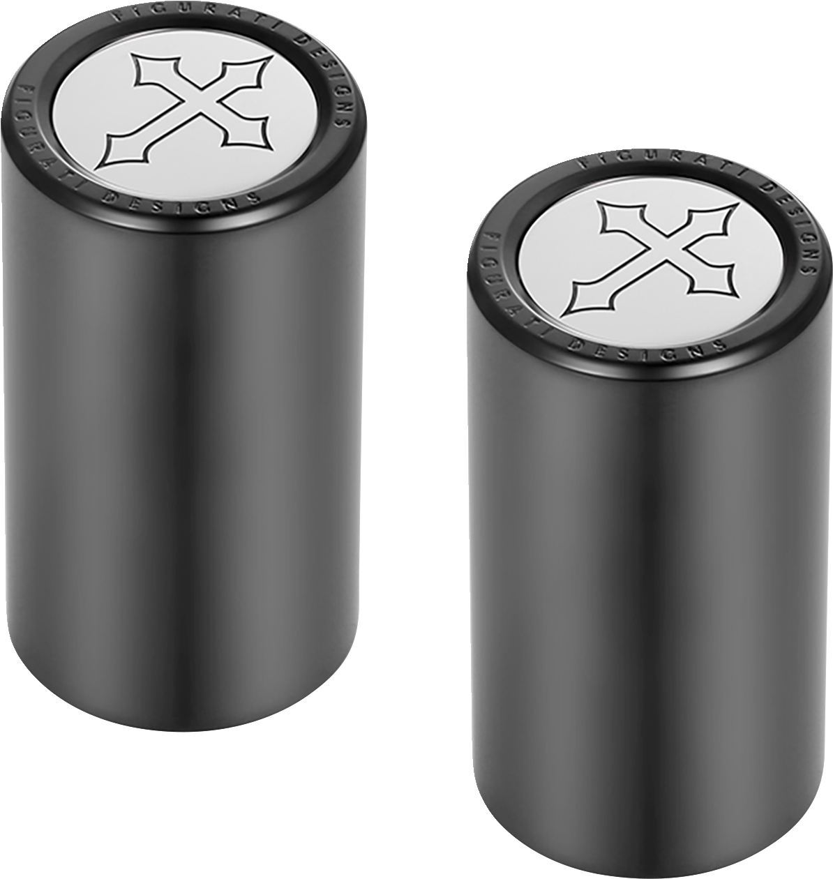 Figurati Designs Cross Black Long Magnetic Docking Hardware Covers for Harley