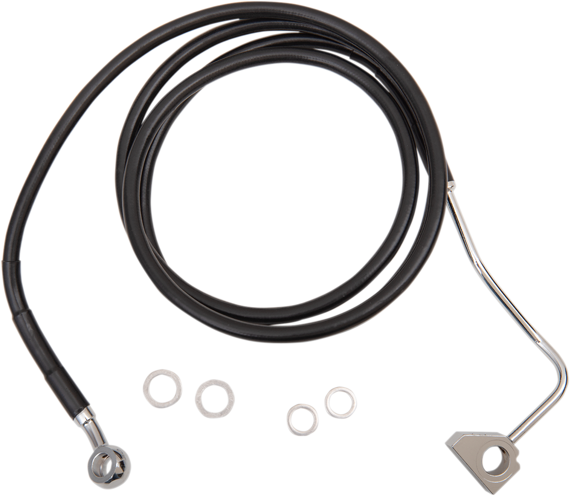Drag Specialties Black Vinyl Standard +4 ABS Brake Line 2014-2022 Harley Touring