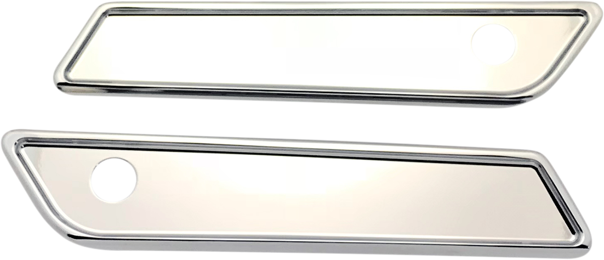 Pro One Smooth Chrome Rear Saddlebag Latch Covers 2014-24 Harley Touring FLHRXS