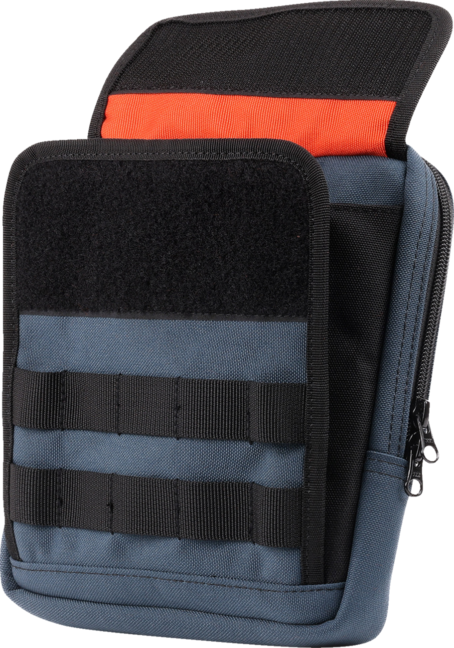 Thrashin Supply Blue Motorcycle Handlebar Storage Bag Slim for Harley THB-0029