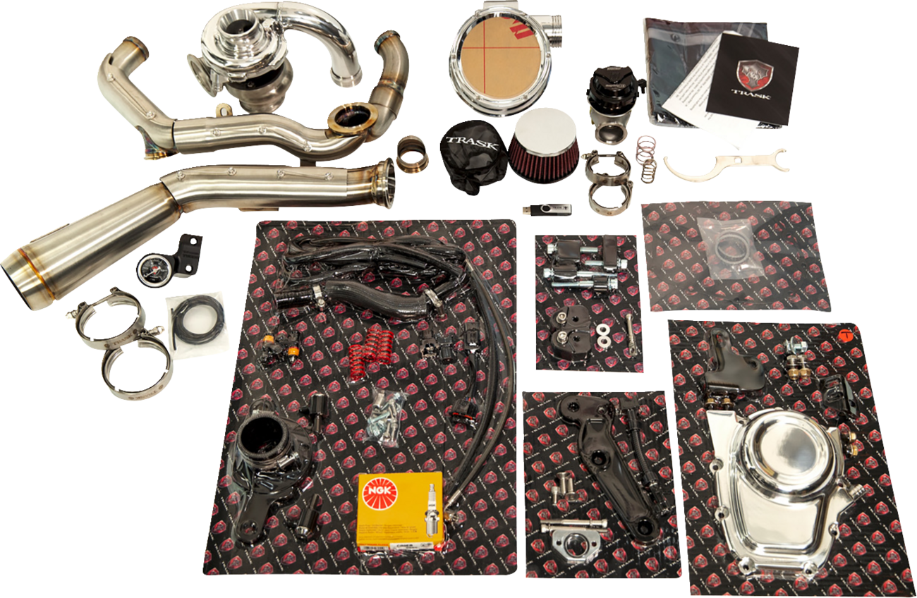Trask Brushed Tornado Turbo Performance Kit for 2017-2023 Harley Davidson M8