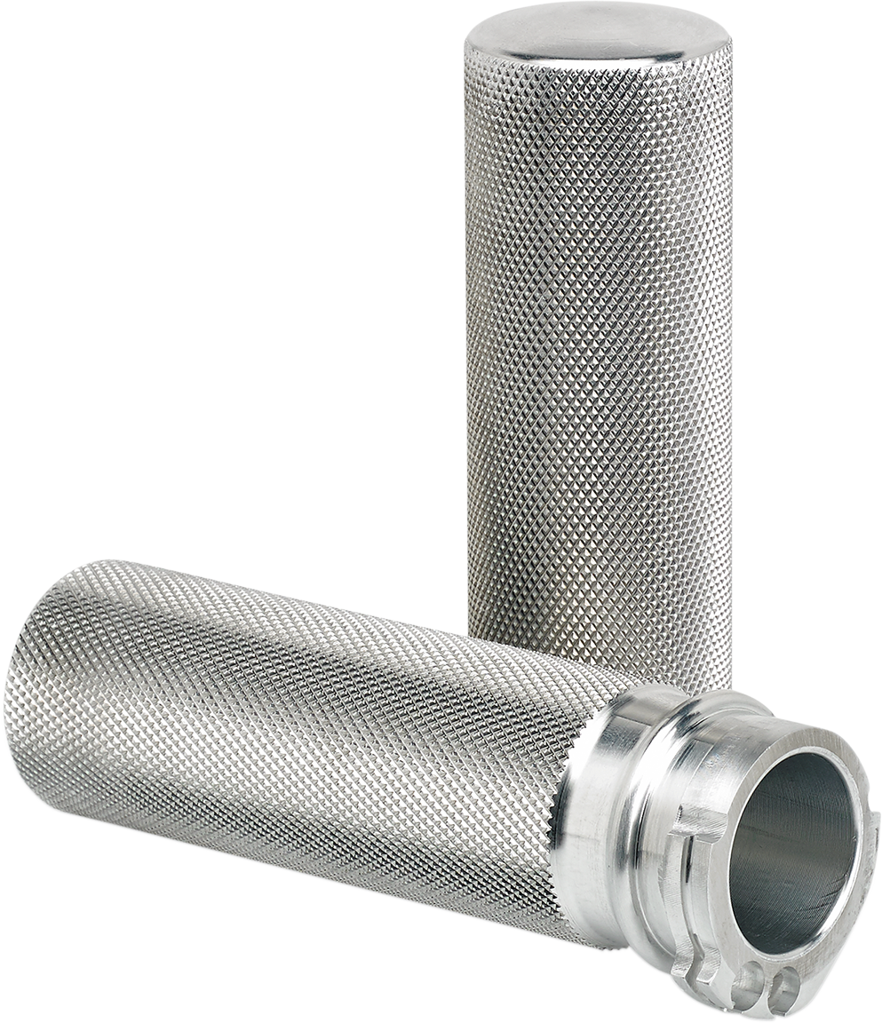 Joker Machine 1" Knurled Silver Cable Handlebar Hand Grips for 1982-2022 Harley